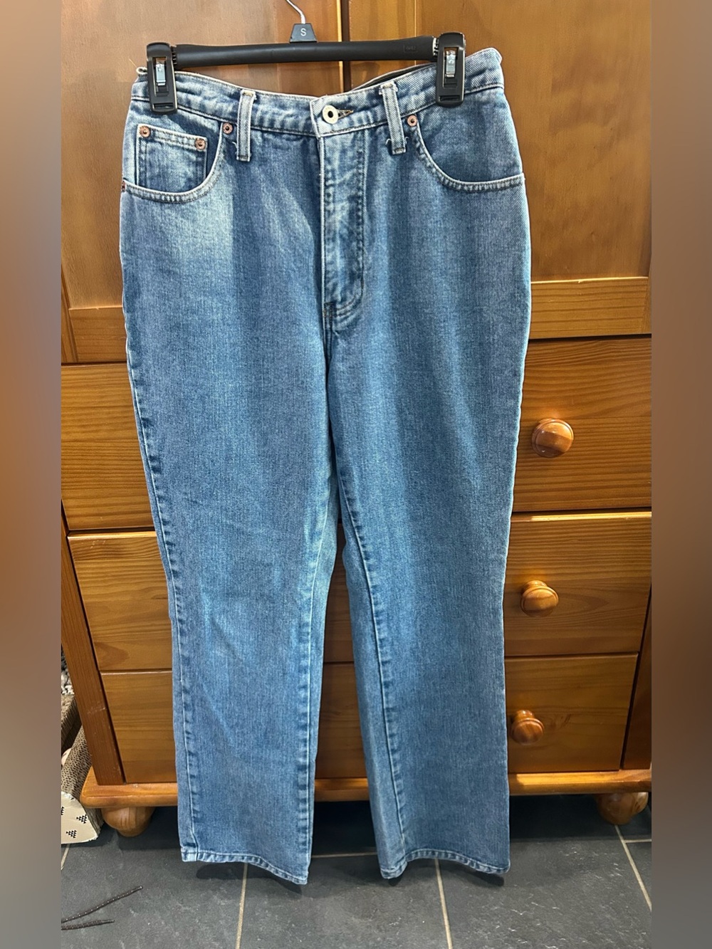 Vintage Classic Straight-Leg Blue Jeans 100% cotton